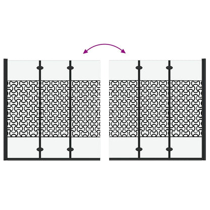 Duschabtrennung Schwarz und Transparent 130 x 130 cm