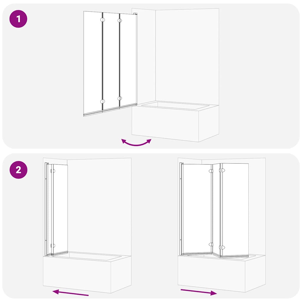 Duschabtrennung Schwarz und Transparent 130 x 130 cm