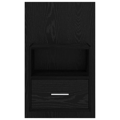 Nachttisch 2 pcs Schwarz Eichen-Optik 50 x 32,5 x 80cm