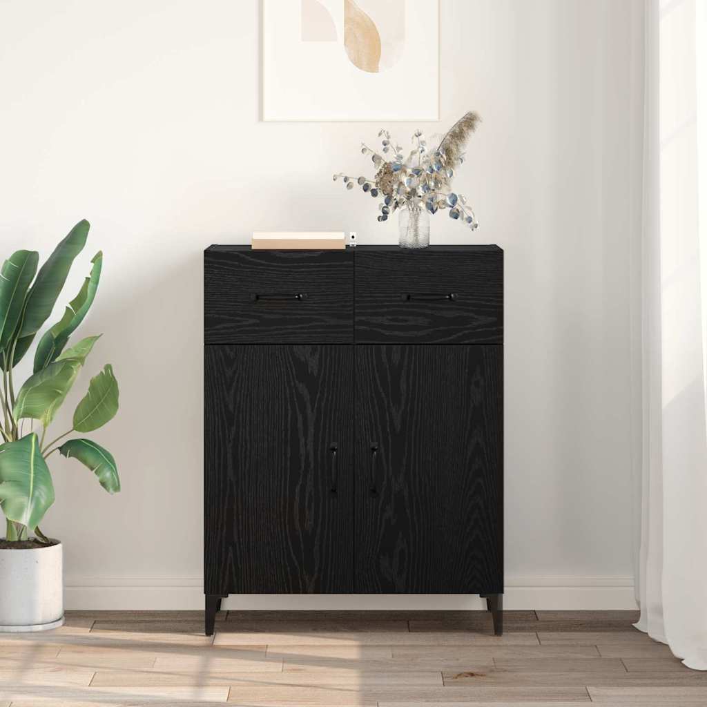 Sideboard Schwarz Eichen-Optik 69,5 x 34 x 90 cm Holzwerkstoff
