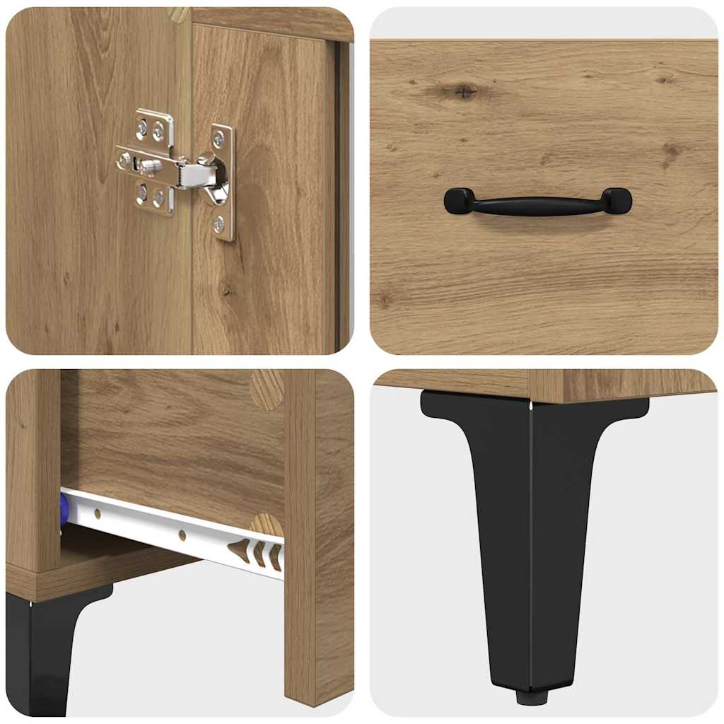 Highboard Artisan-Eiche 70 x 31 x 115 cm Verbundholz und Eisen