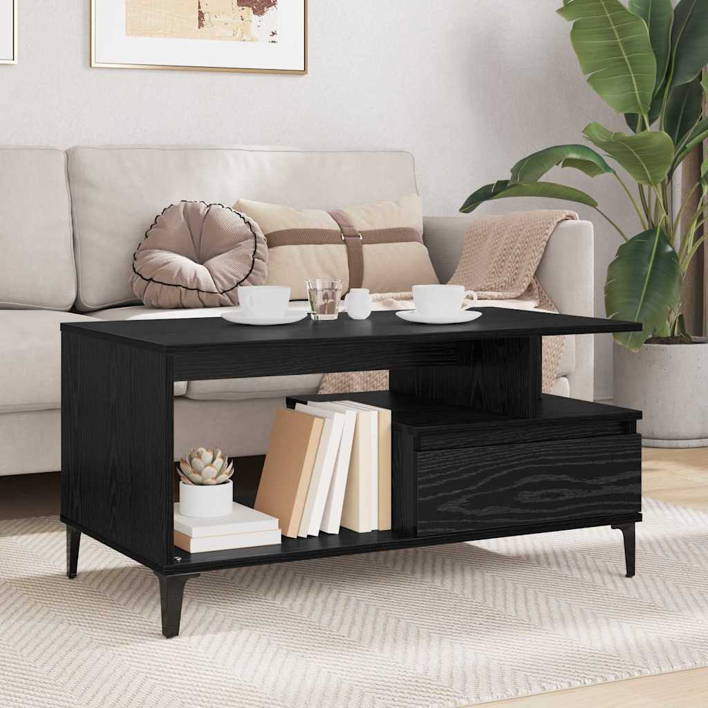Couchtisch Schwarz Eichen-Optik 90 x 49 x 45 cm Holzwerkstoff
