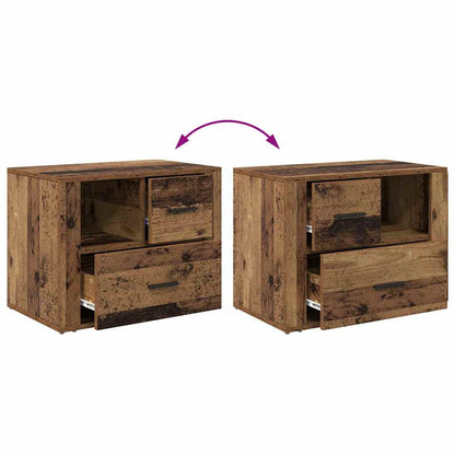 Nachttisch mit Schubladen Altholz 35 x 60 x 50 cm Holzwerkstoff