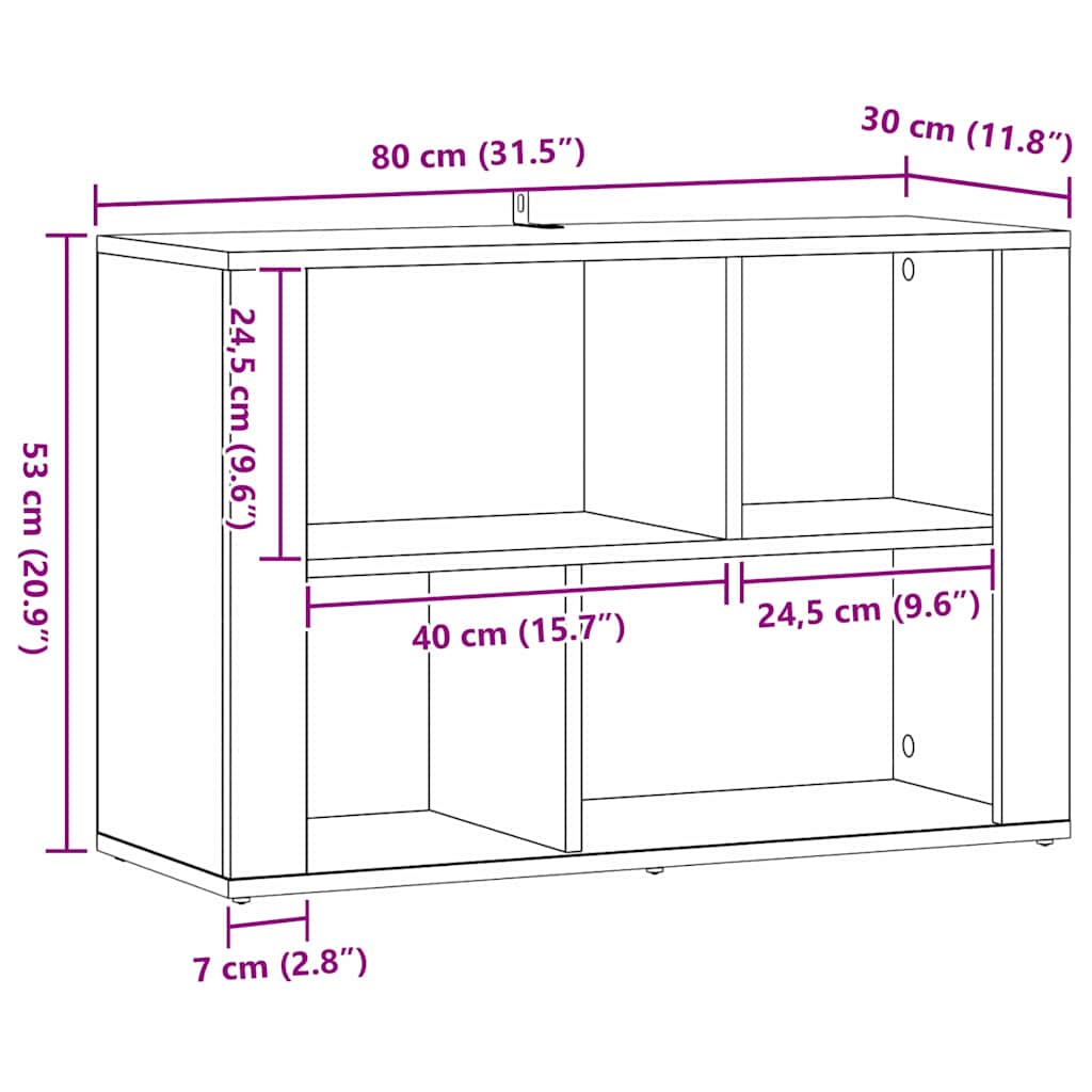 Sideboard Altholz 80 x 30 x 53 cm Holzwerkstoff