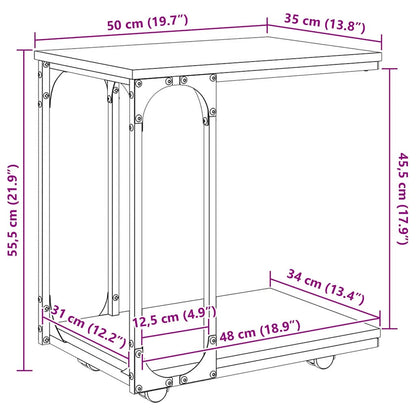 Beistelltisch Artisan-Eiche 50 x 35 x 55.5 cm Holzwerkstoff