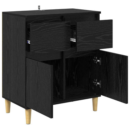 Sideboard Schwarz Eichen-Optik 60 x 35 x 70 cm Holzwerkstoff