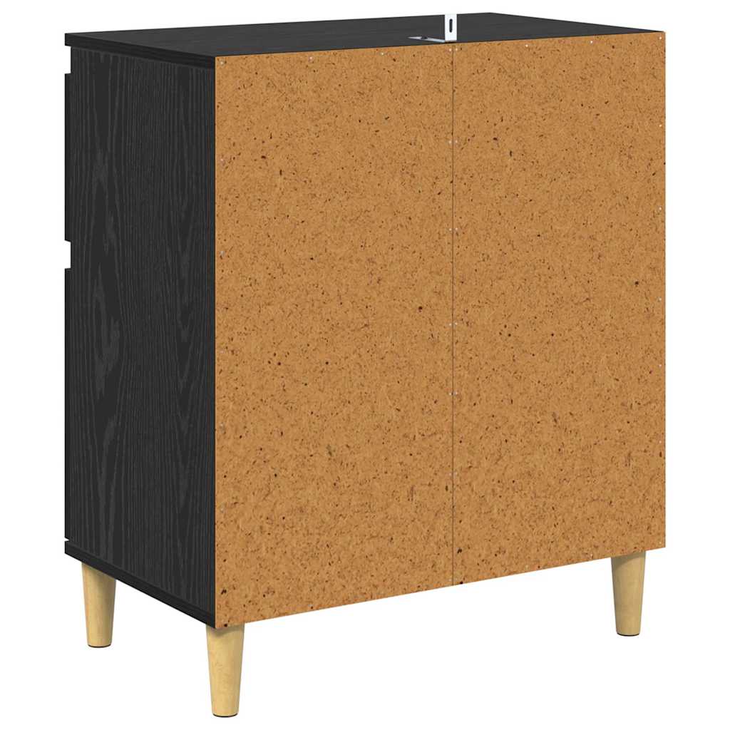 Sideboard Schwarz Eichen-Optik 60 x 35 x 70 cm Holzwerkstoff