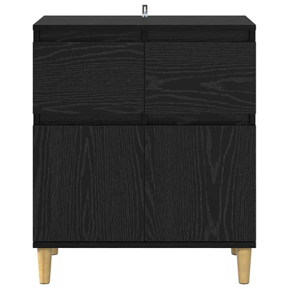 Sideboard Schwarz Eichen-Optik 60 x 35 x 70 cm Holzwerkstoff
