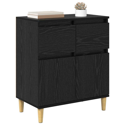 Sideboard Schwarz Eichen-Optik 60 x 35 x 70 cm Holzwerkstoff