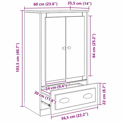 Highboard Artisan-Eiche 60 x 35,5 x 103,5 cm Holzwerkstoff