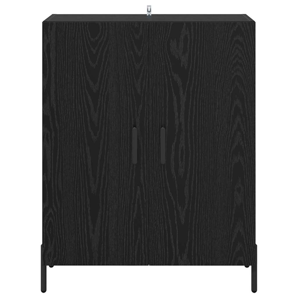 Sideboard Schwarz Eichen-Optik 69,5 x 34 x 90 cm Holzwerkstoff