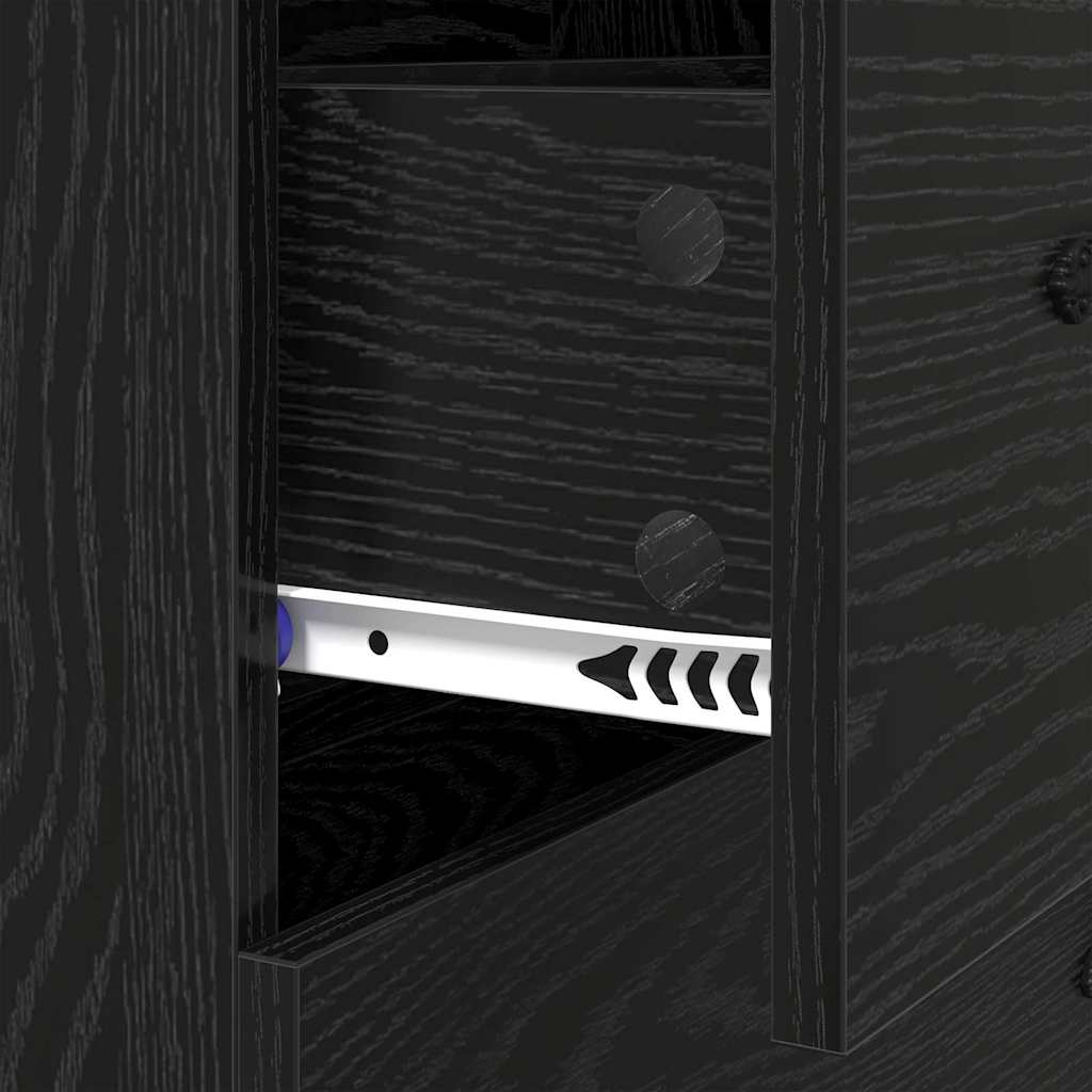 Sideboard mit Schubladen Schwarz Eichen-Optik 69,5 x 34 x 90 cm