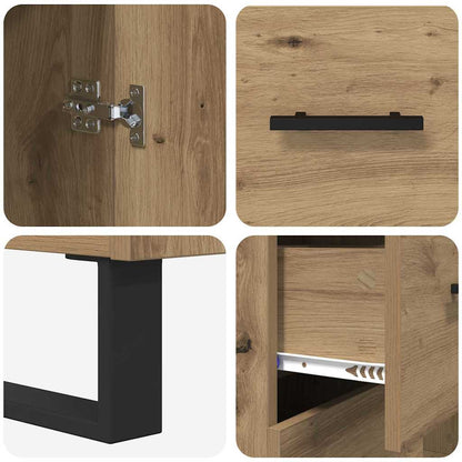 Sideboard Artisan-Eiche 69,5 x 34 x 90 cm Verbundholz und Eisen