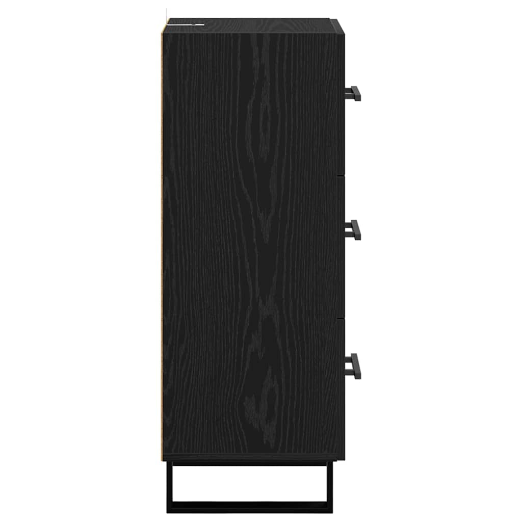 Sideboard Schwarz Eichen-Optik 34,5 x 34 x 90 cm Holzwerkstoff