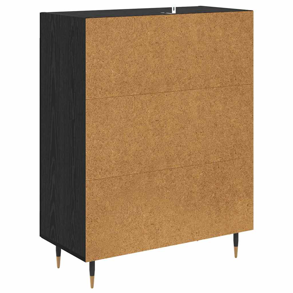 Sideboard Schwarz Eichen-Optik 69,5 x 34 x 90 cm Holzwerkstoff