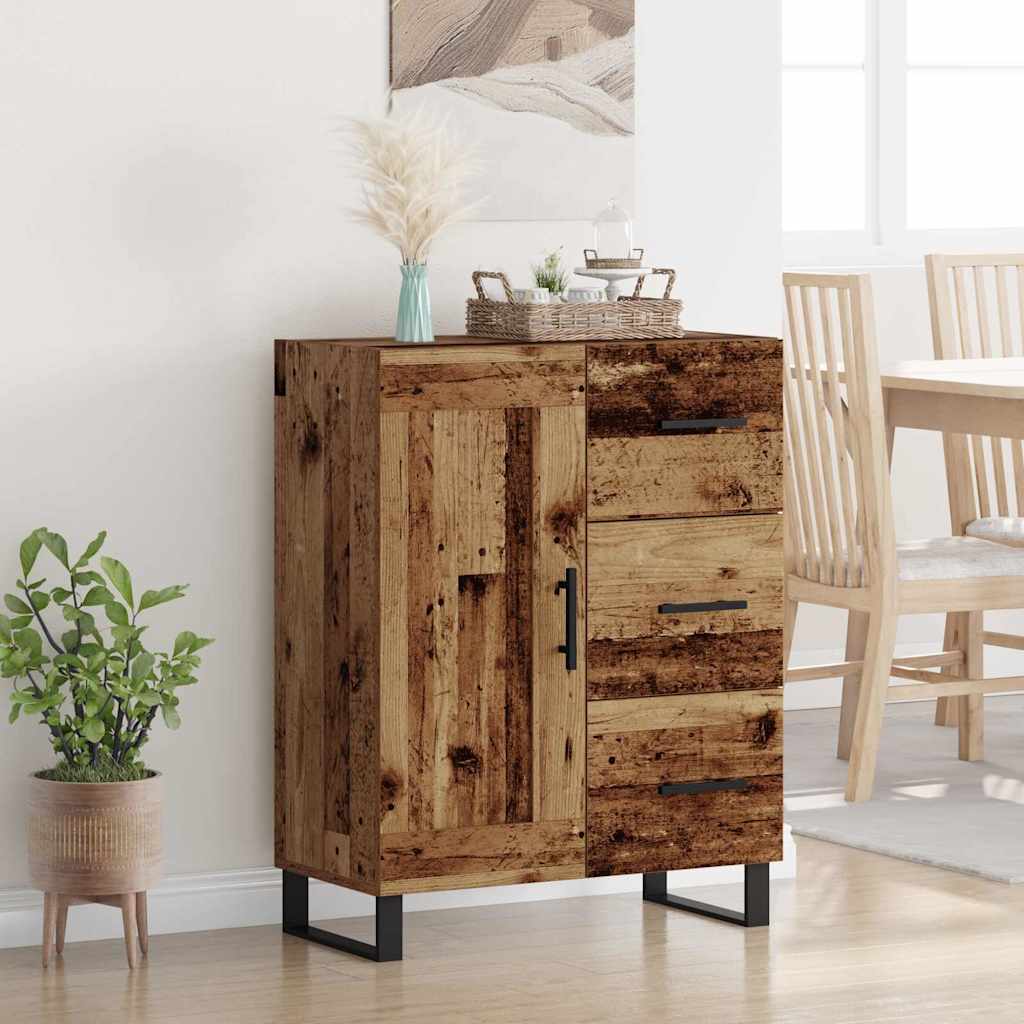 Sideboard Altholz 69,5 x 34 x 90 cm Verbundholz und Eisen