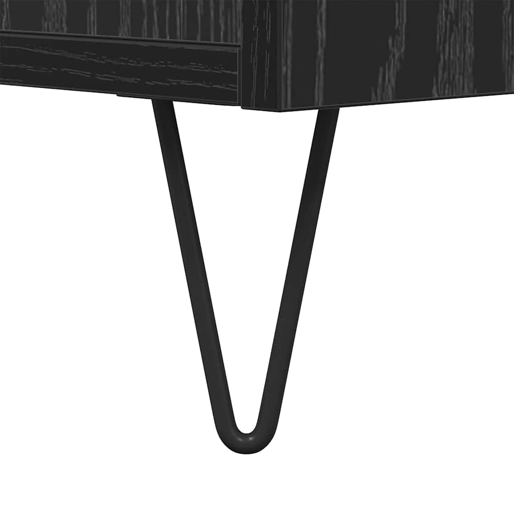 Sideboard Schwarz Eichen-Optik 34,5 x 34 x 90 cm