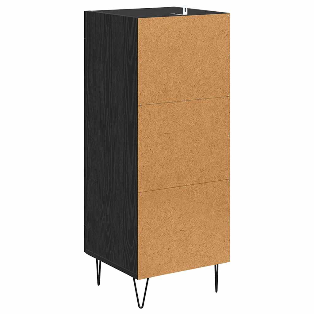 Sideboard Schwarz Eichen-Optik 34,5 x 34 x 90 cm
