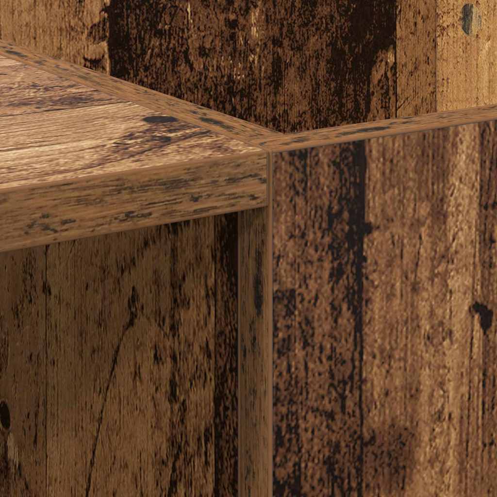 Schallplattenschrank mit Regal mit Tür Altholz 121 x 38 x 48 cm