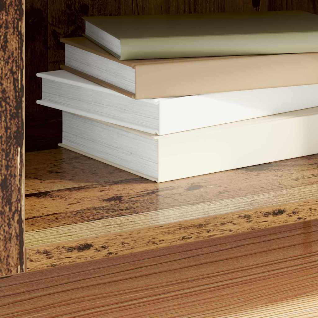 Schallplattenschrank mit Regal mit Tür Altholz 121 x 38 x 48 cm