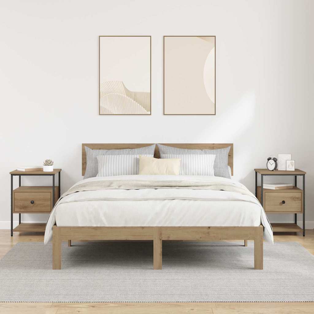 Nachttisch 2 pcs Artisan-Eiche 40 x 42 x 56 cm Holzwerkstoff