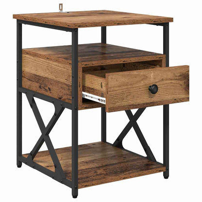 Nachttisch 2 pcs Altholz 40 x 42 x 55 cm Holzwerkstoff