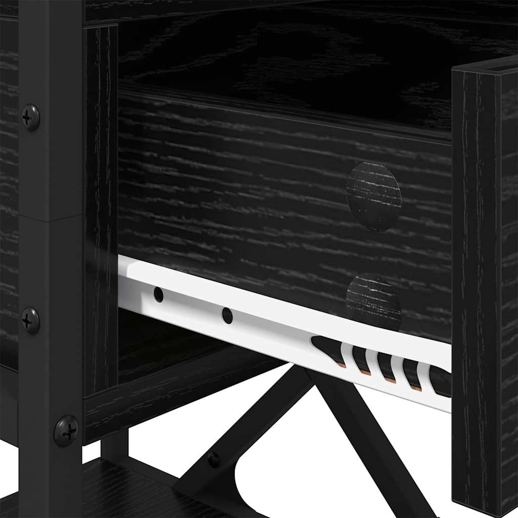 Nachttisch Schwarz Eichen-Optik 40 x 42 x 55 cm Holzwerkstoff