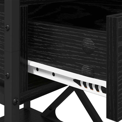 Nachttisch Schwarz Eichen-Optik 40 x 42 x 55 cm Holzwerkstoff