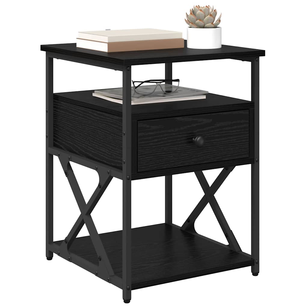 Nachttisch Schwarz Eichen-Optik 40 x 42 x 55 cm Holzwerkstoff