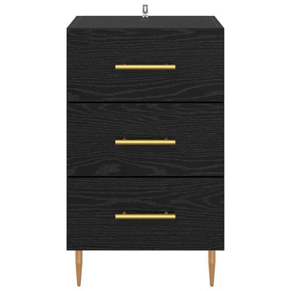 Nachttisch Schwarz Eichen-Optik 40 x 40 x 66 cm Holzwerkstoff