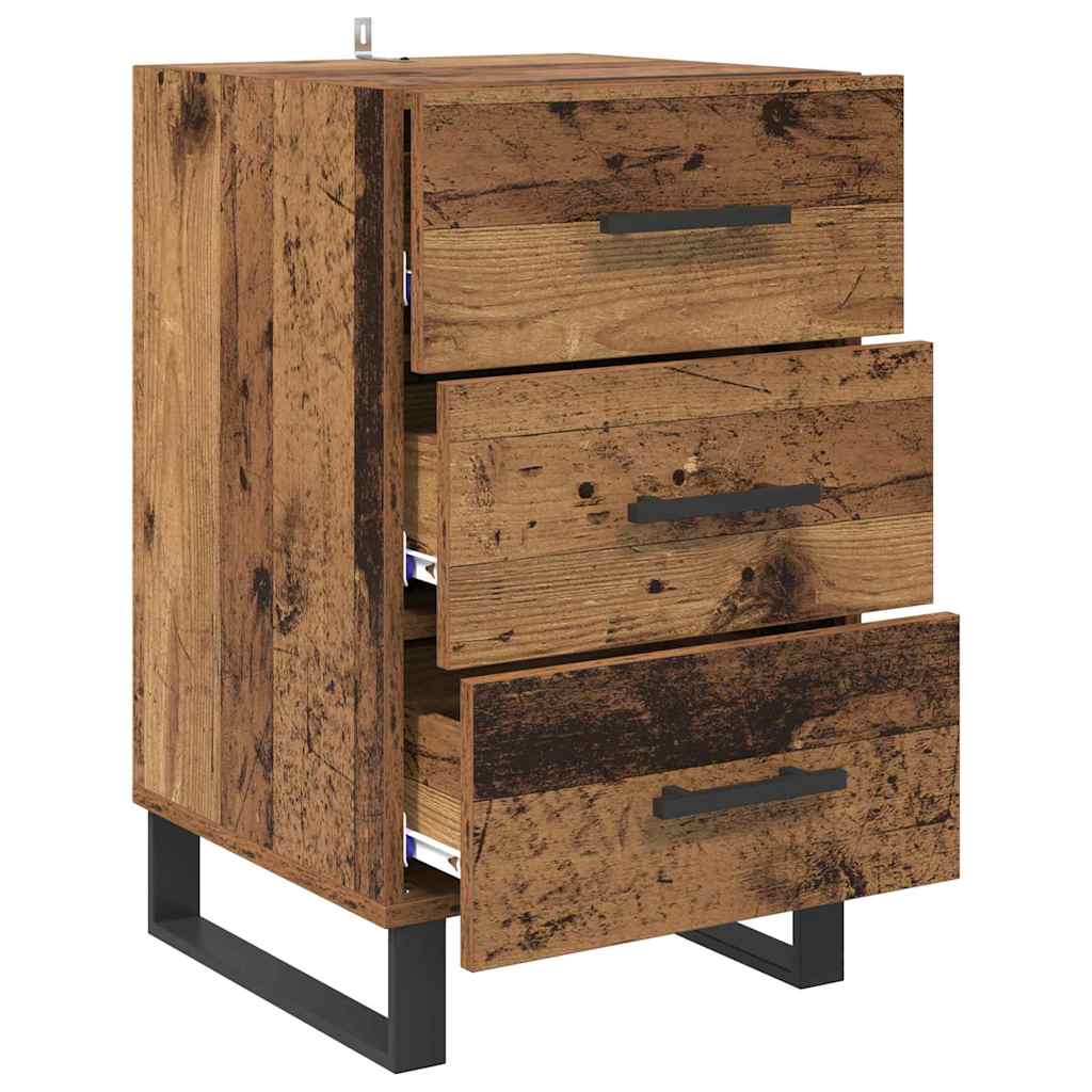 Nachttisch mit Schubladen Altholz 40 x 40 x 66 cm Holzwerkstoff
