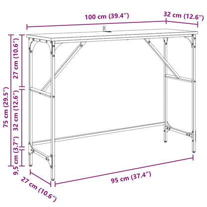 Konsolentisch Artisan-Eiche 100 x 32 x 75 cm Holzwerkstoff