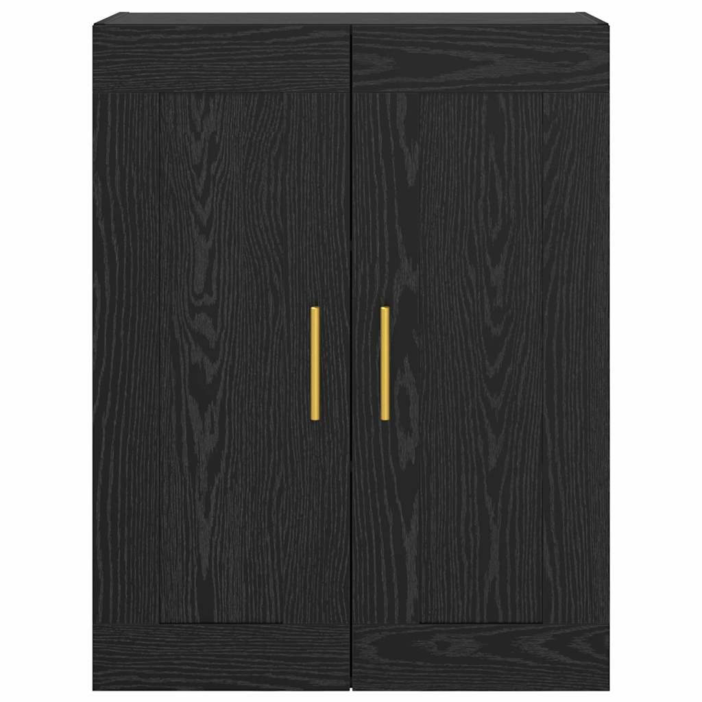 Wandschrank Schwarz Eichen-Optik 69,5 x 34 x 90 cm