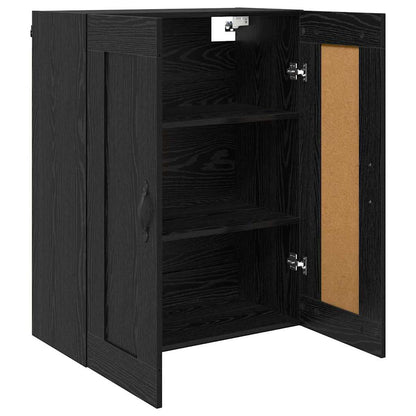 Wandschrank Schwarz Eichen-Optik 69,5 x 34 x 90 cm