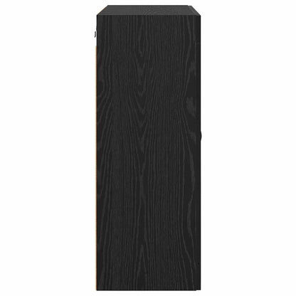 Wandschrank Schwarz Eichen-Optik 69,5 x 34 x 90 cm