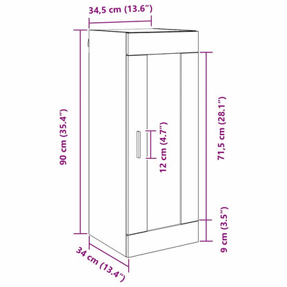 Wandschrank Artisan-Eiche 34,5 x 34 x 90 cm Holzwerkstoff