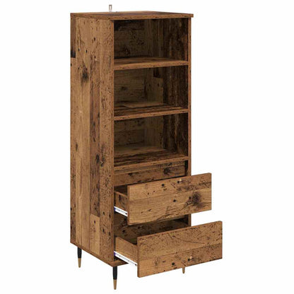 Highboard mit Schubladen Altholz 40 x 36 x 110 cm Holzwerkstoff