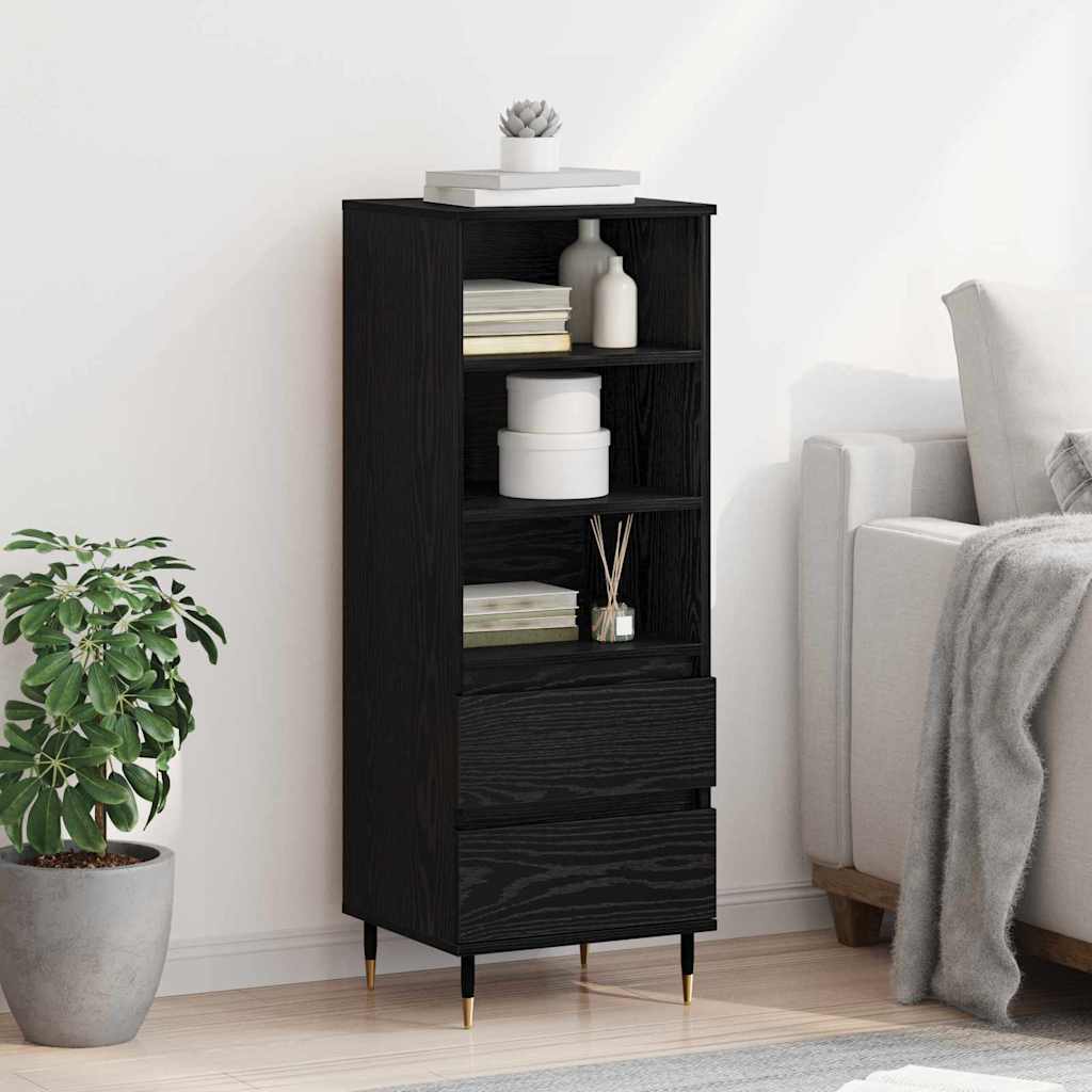 Highboard Schwarz Eichen-Optik 40 x 36 x 110 cm Holzwerkstoff