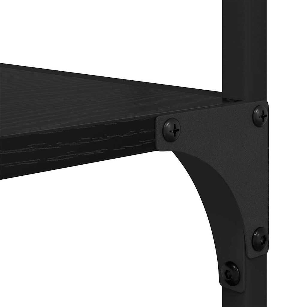 Bücherregal Schwarz Eichen-Optik 50 x 33 x 188,5 cm