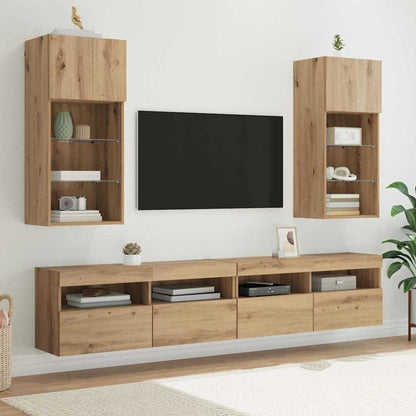 Wandmontierter TV-Schrank Artisan-Eiche 40,5 x 30 x 90 cm