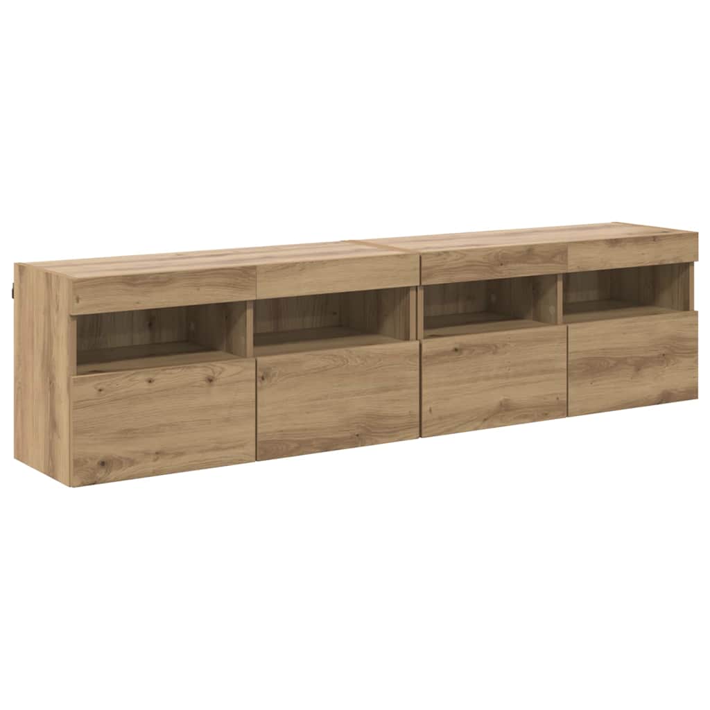 TV-Wandregale 2 pcs Artisan-Eiche 80 x 30 x 40 cm Holzwerkstoff