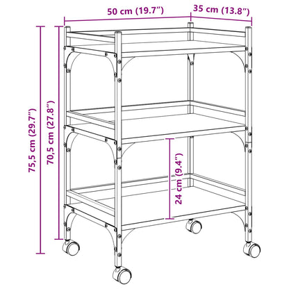 Küchentrolley Sonoma-Eiche 50 x 35 x 75,5 cm Holzwerkstoff