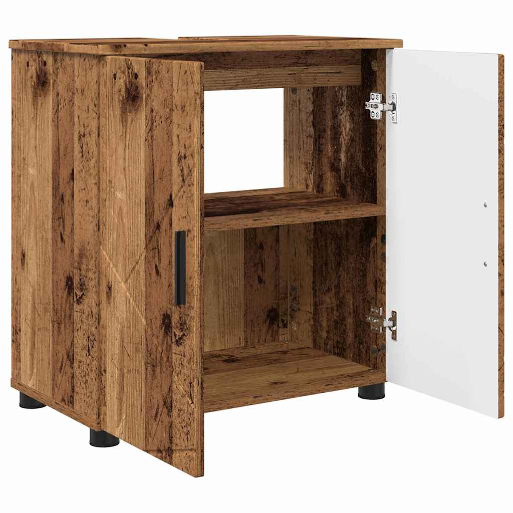 Badezimmerschrank mit Speicher mit Tür Altholz 61 x 35 x 64 cm