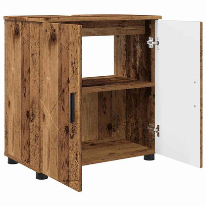 Badezimmerschrank mit Speicher mit Tür Altholz 61 x 35 x 64 cm