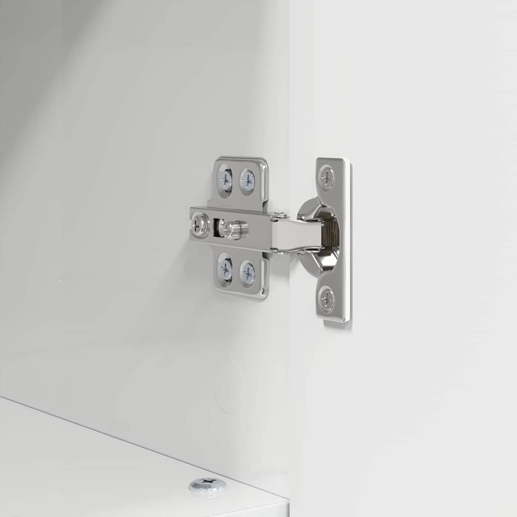 Badezimmerschrank mit Speicher Hochglanz Weiß 30 x 35 x 95 cm