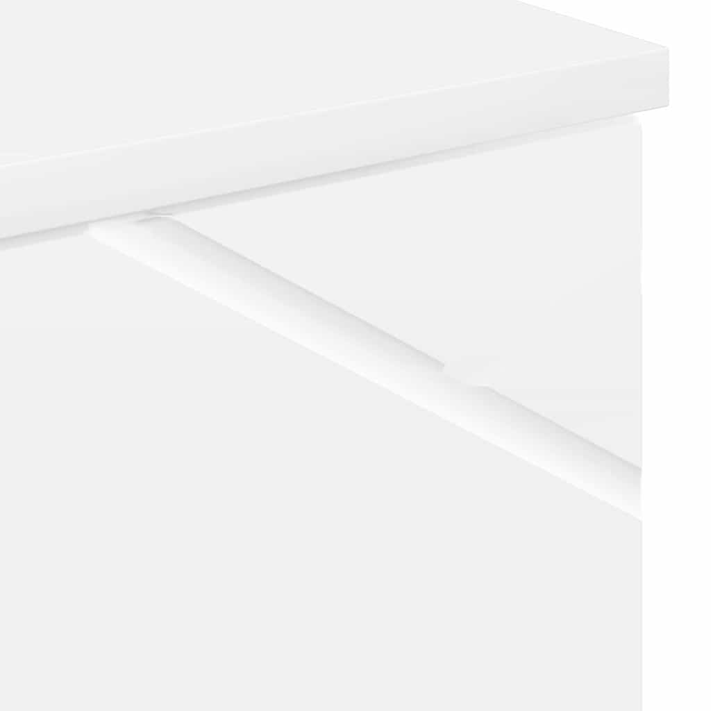 Badezimmerschrank mit Speicher Hochglanz Weiß 30 x 35 x 192 cm