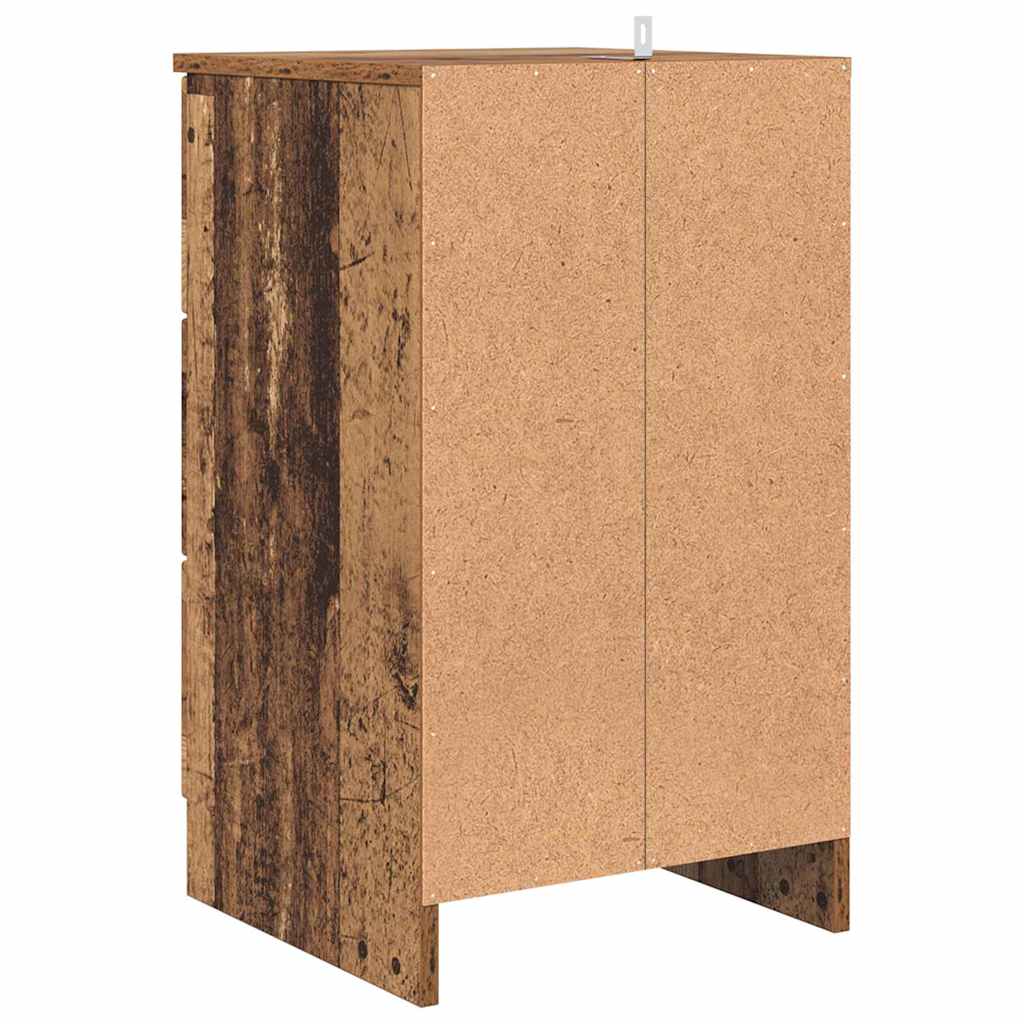 Nachttisch mit Schubladen Altholz 38 x 38 x 66 cm Holzwerkstoff