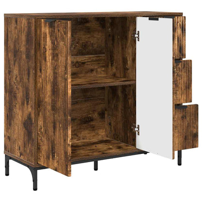Sideboard Geräucherte Eiche 89,5 x 33 x 82 cm Holzwerkstoff