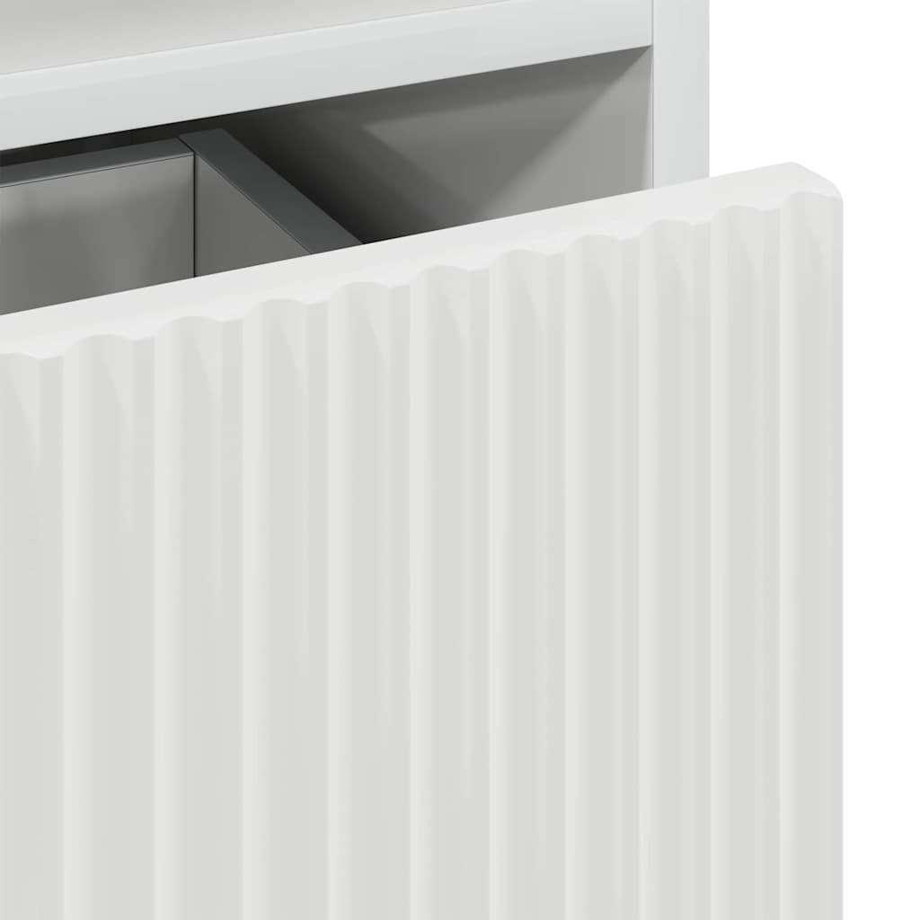 Nachttisch 2 pcs Hochglanz-Weiß 49 x 36 x 61 cm Holzwerkstoff