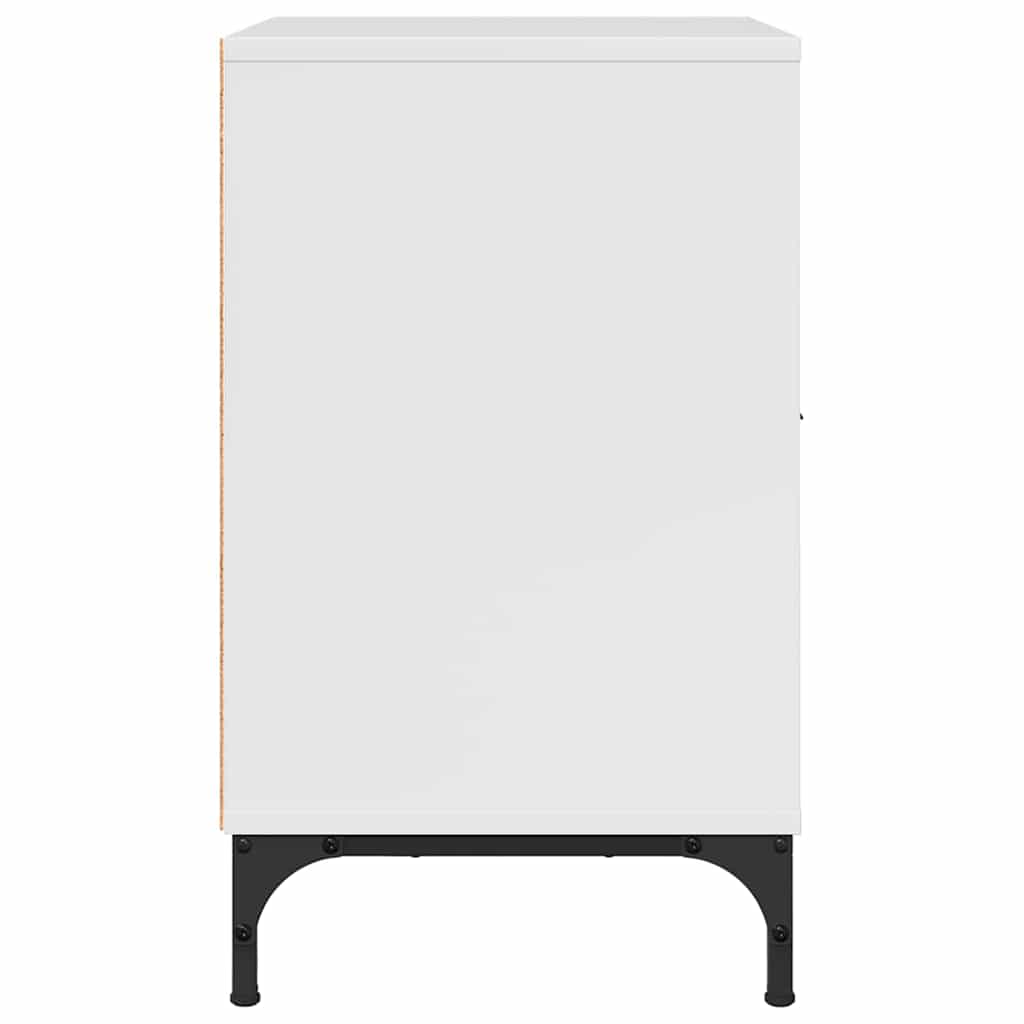 Nachttisch 2 pcs Hochglanz-Weiß 49 x 36 x 61 cm Holzwerkstoff